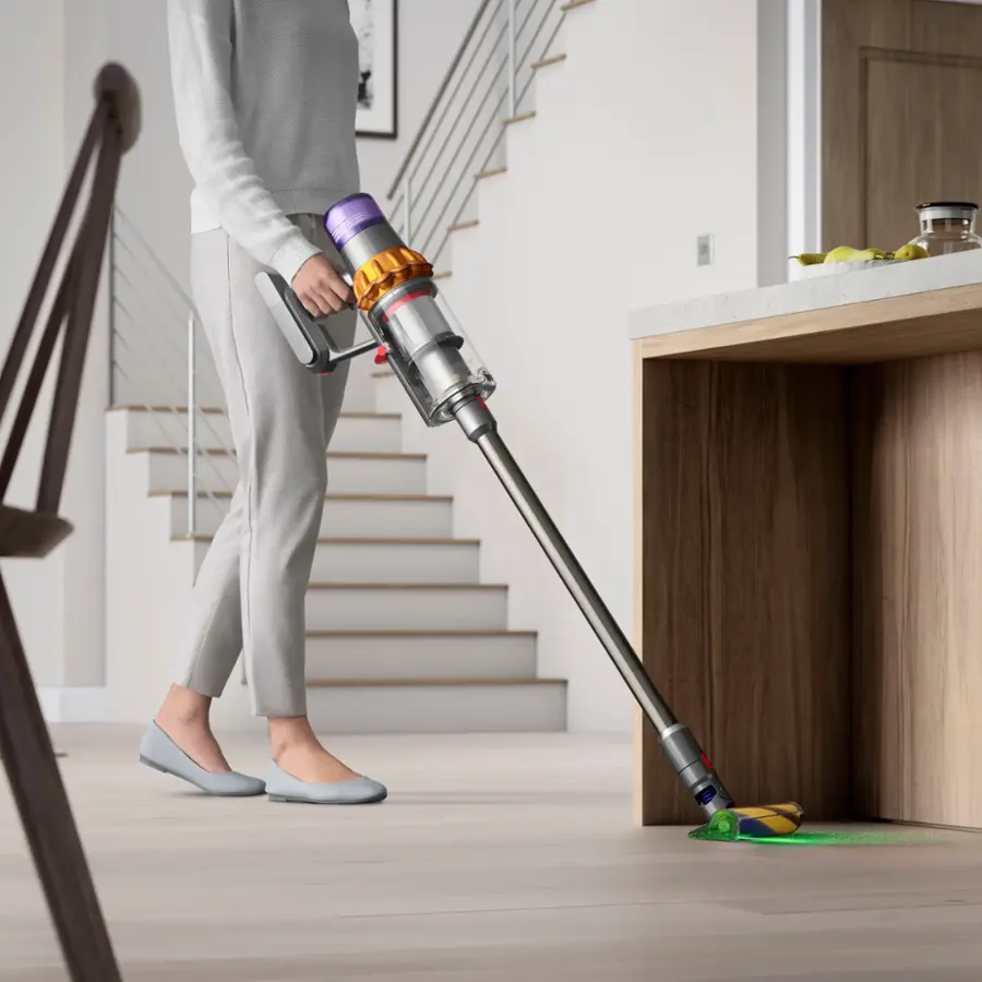 Alt View 13. Dyson - V15 Detect Extra Cordless Vacuum with 10 accessories - Yellow/Nickel.