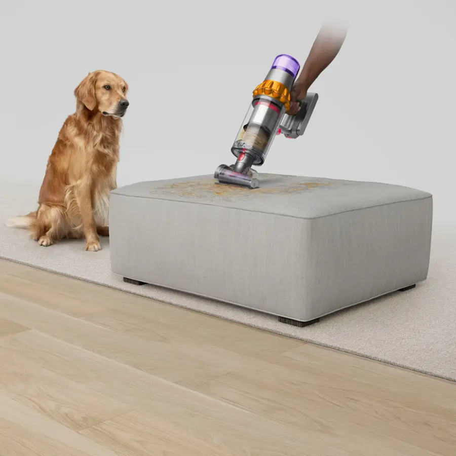Alt View 14. Dyson - V15 Detect Extra Cordless Vacuum with 10 accessories - Yellow/Nickel.