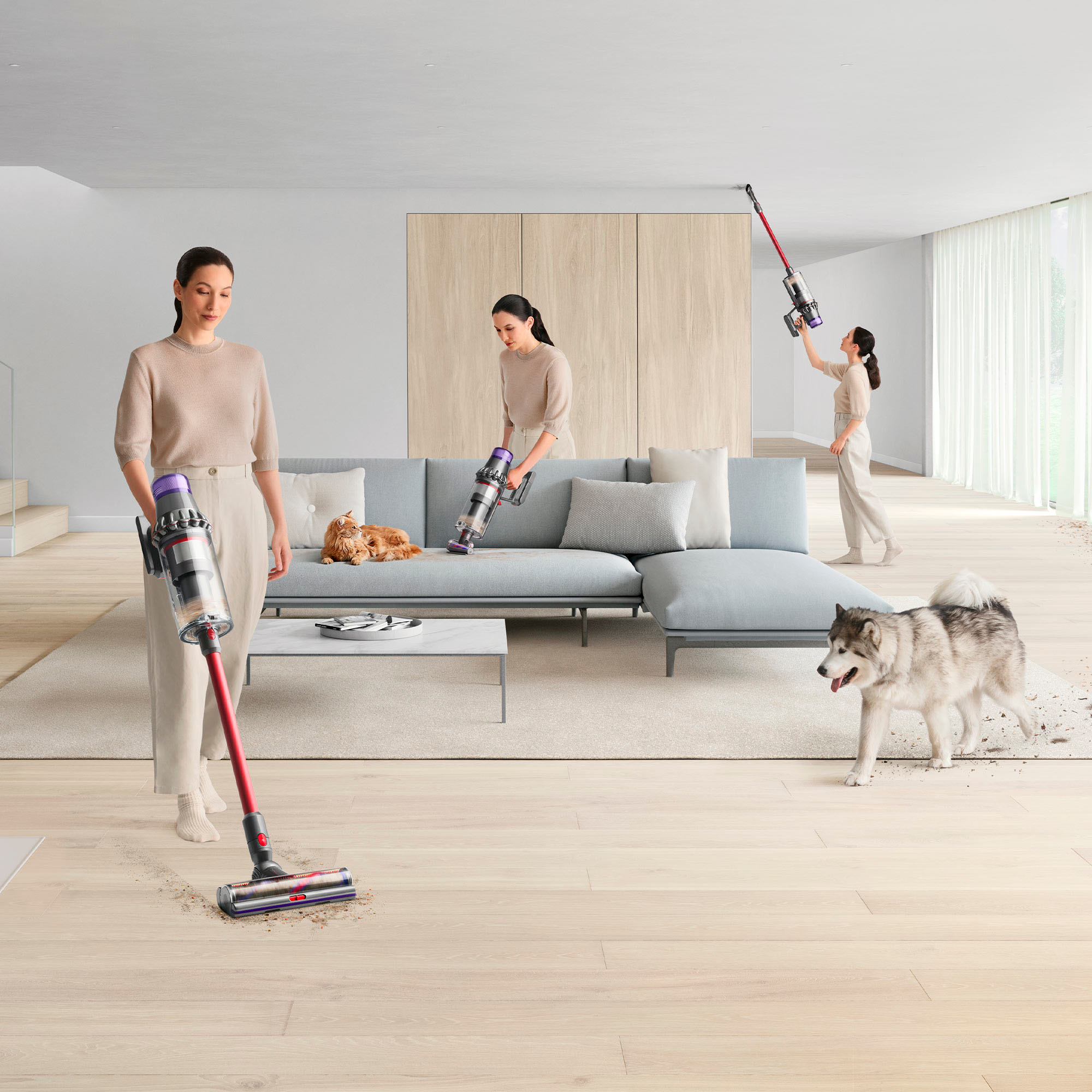 Left View: Dyson - V11 Extra Cordless Vacuum with 12 accessories - Blue/Iron