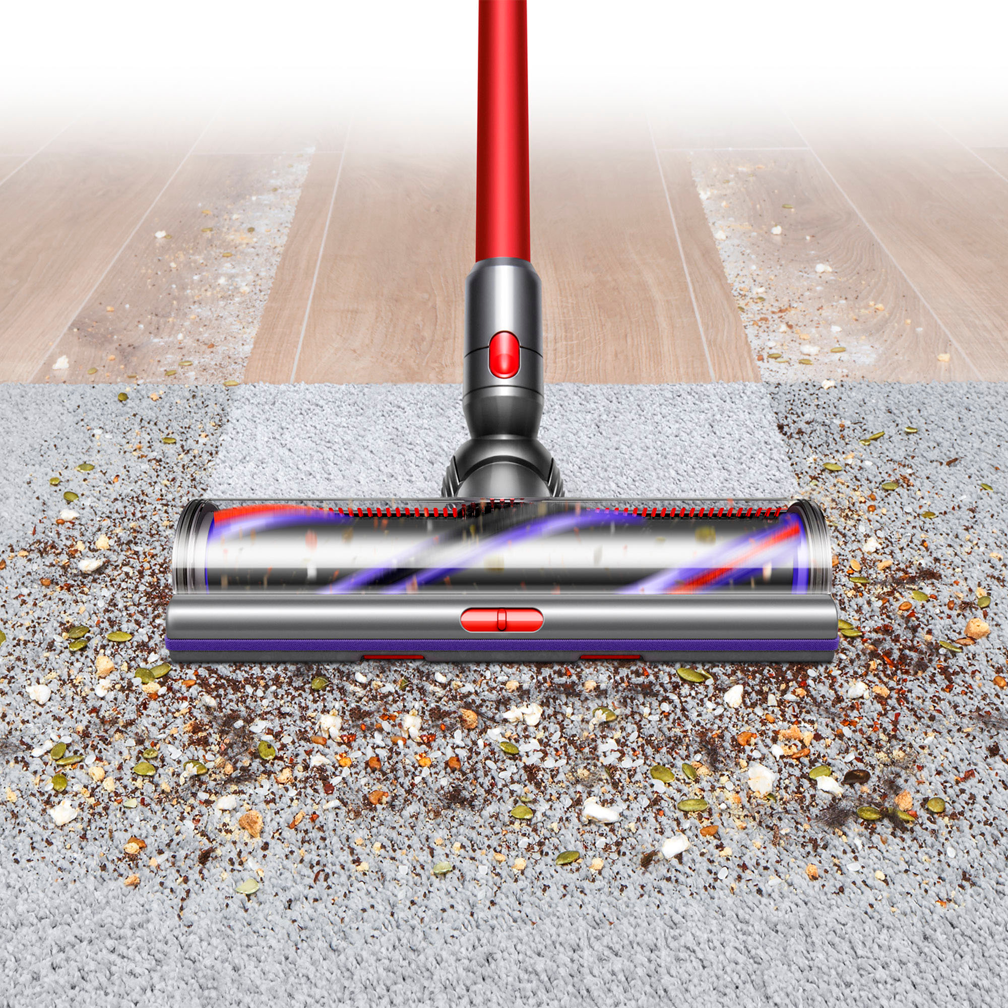 Angle View: Dyson - Outsize Cordless Vacuum with 6 accessories - Nickel/Red