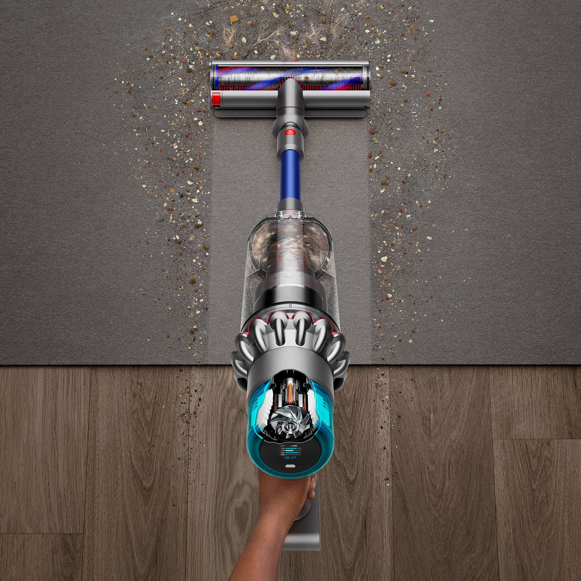 Alt View 1. Dyson - Gen5outsize Cordless Vacuum with 8 accessories - Nickel/Blue.