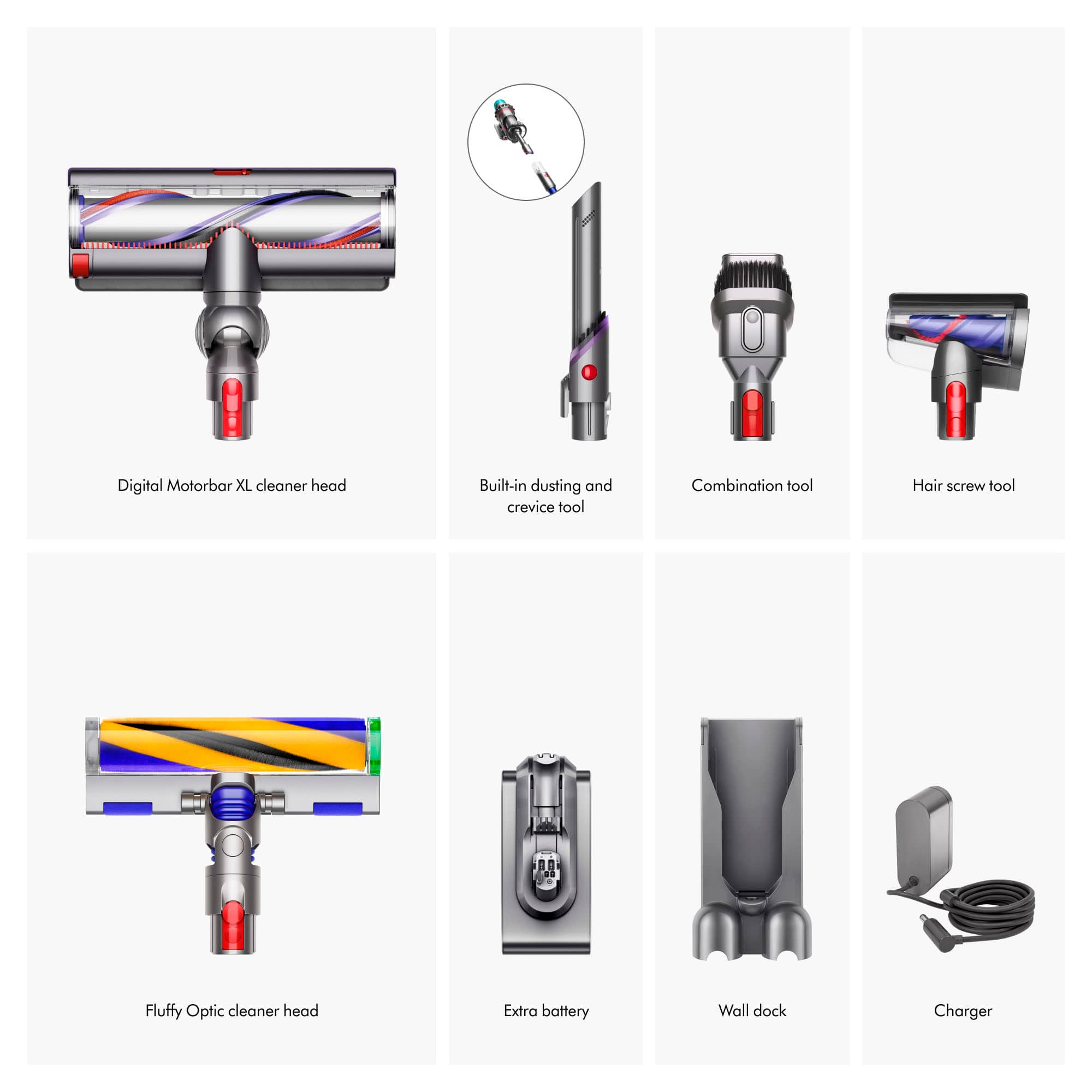 Angle. Dyson - Gen5outsize Cordless Vacuum with 8 accessories - Nickel/Blue.