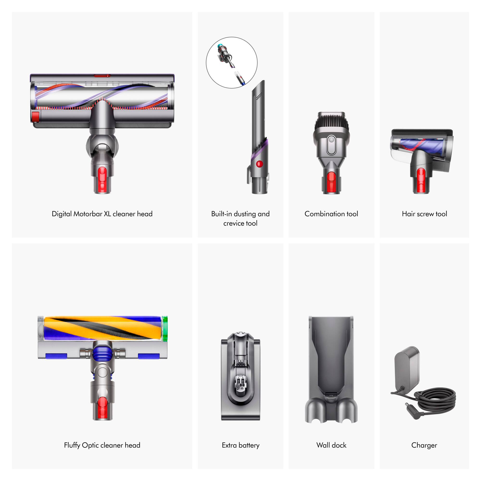 Angle. Dyson - Gen5outsize Cordless Vacuum with 8 accessories - Nickel/Blue.