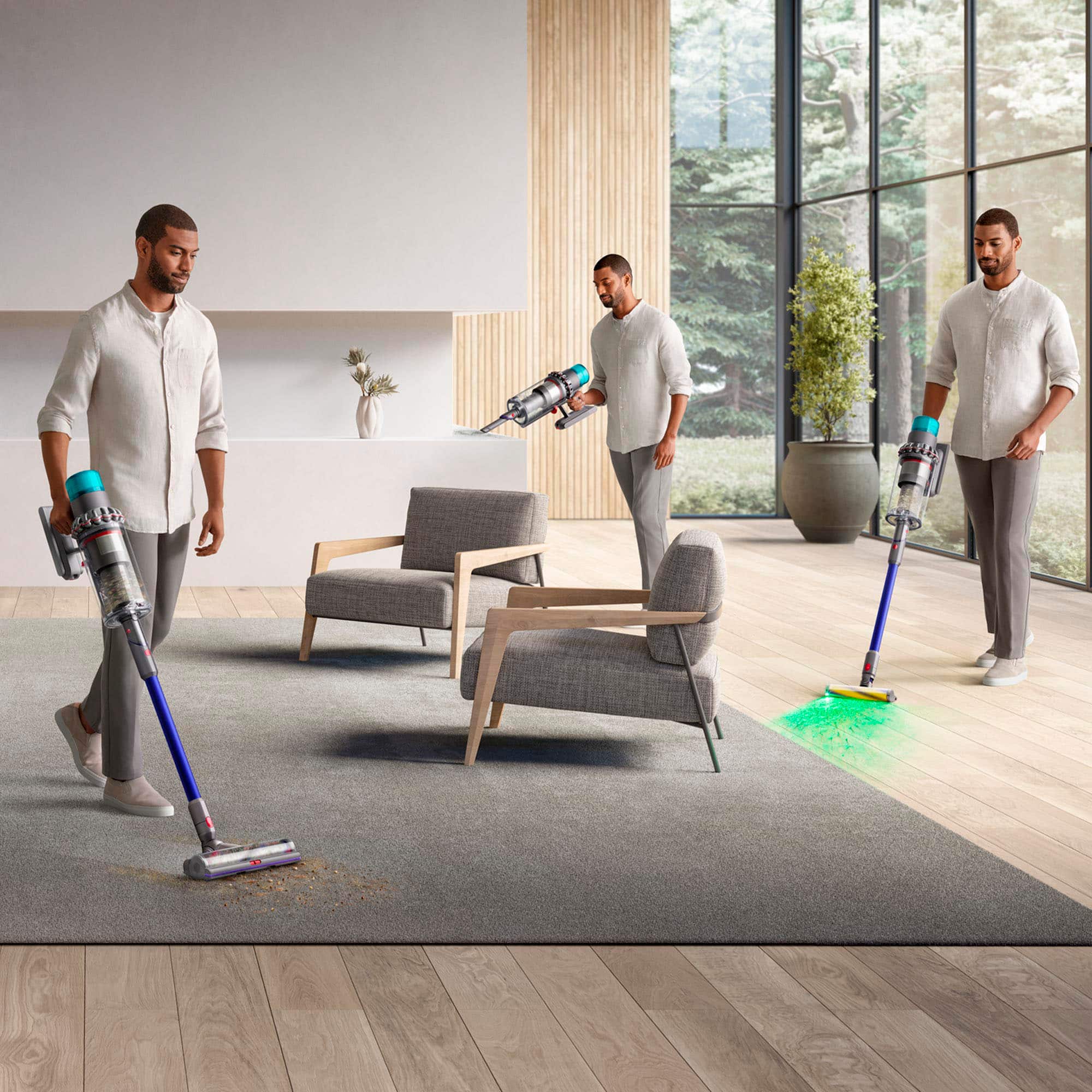 Left. Dyson - Gen5outsize Cordless Vacuum with 8 accessories - Nickel/Blue.