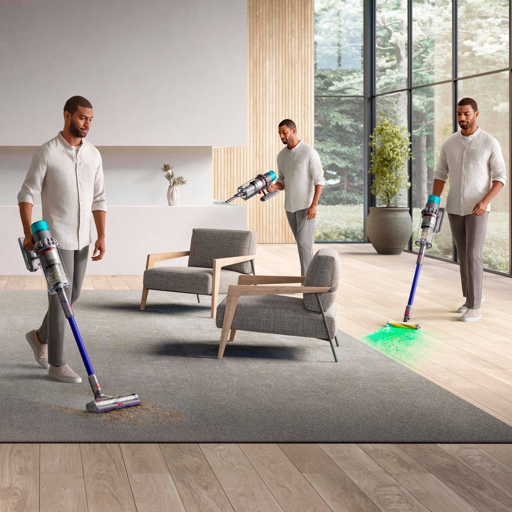 Left. Dyson - Gen5outsize Cordless Vacuum with 8 accessories - Nickel/Blue.