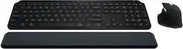 Logitech - MX Keys S Combo Advanced Full-size Wireless Scissor Keyboard and Mouse Bundle with Palm-rest - Black