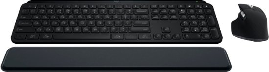 Front. Logitech - MX Keys S Combo Advanced Full-size Wireless Scissor Keyboard and Mouse Bundle for PC and Mac with Backlit keys - Black.