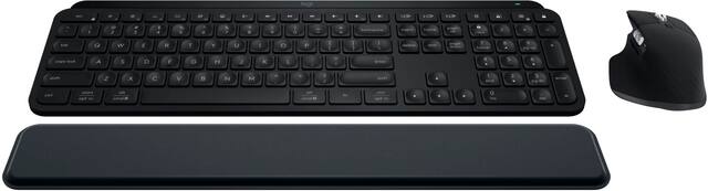 Logitech - MX Keys S Combo Advanced Full-size Wireless Scissor Keyboard and Mouse Bundle with Palm-rest - Black