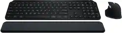 Logitech - MX Keys S Combo Advanced Full-size Wireless Scissor Keyboard and Mouse Bundle with Palm-rest - Black - Front_Zoom