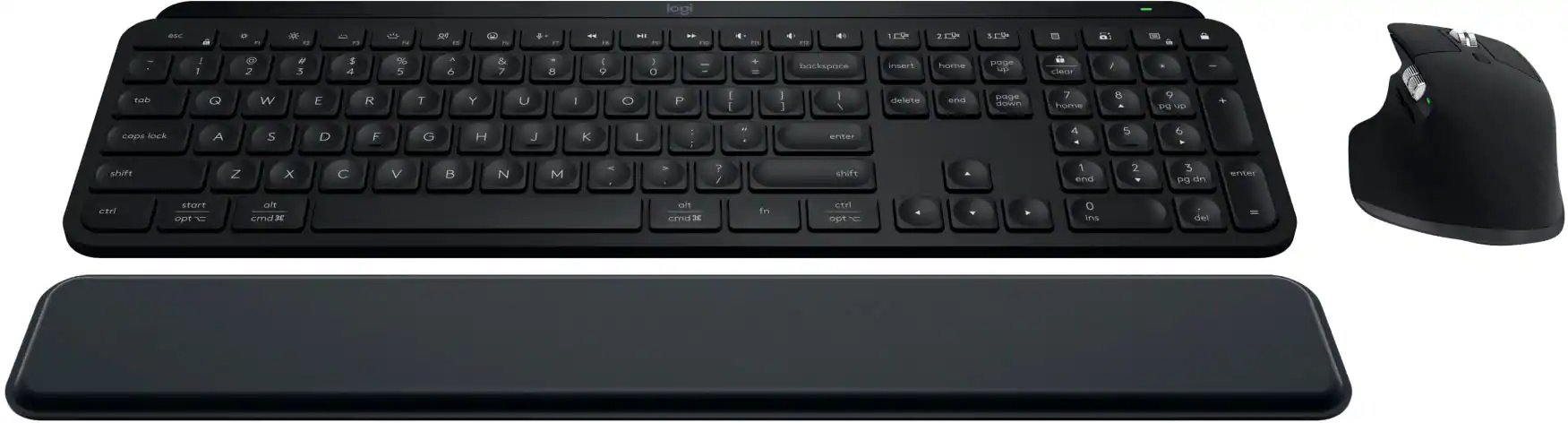 Logitech keyboard with a mouse.
