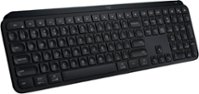 Logitech - MX Keys S Advanced Full-size Wireless Scissor Keyboard with Backlit keys - Black - Front_Zoom