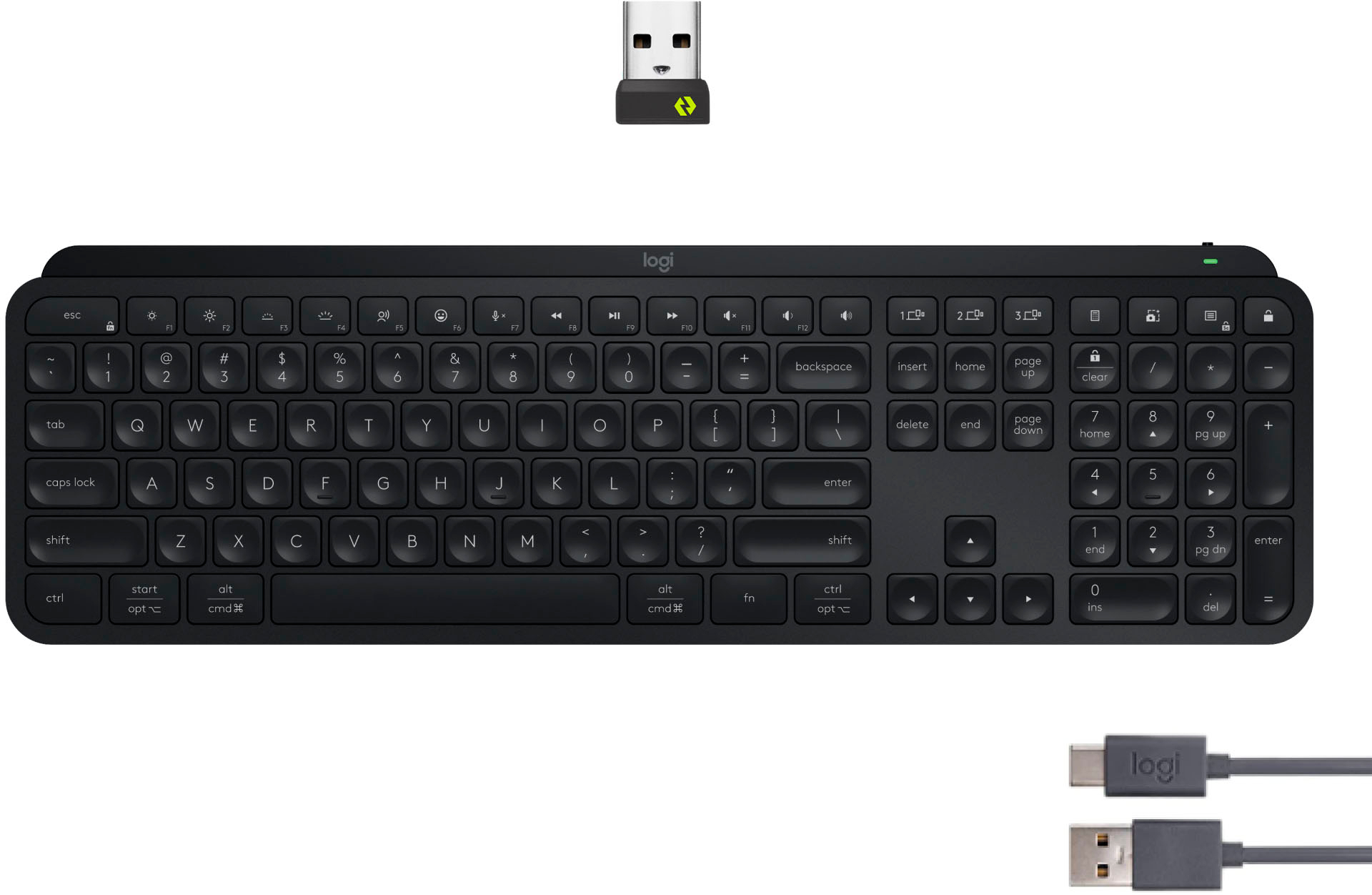 PSK MEGA STORE - Logitech MX Keys S tastiera RF senza fili + Bluetooth  QWERTY Italiano Alluminio, Bianco - 5099206112087 - LOGITECH - 102,81 €