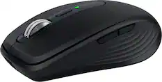 Front. Logitech - MX Anywhere 3S Wireless Bluetooth Optical Fast Scrolling Mouse with Programmable Buttons - Black.