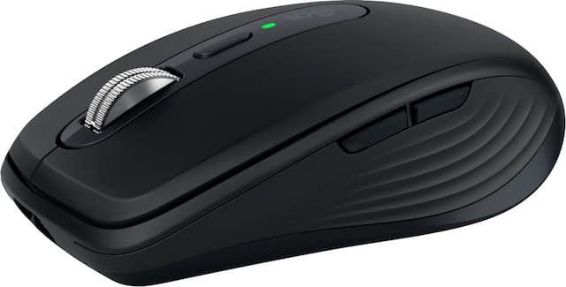 Logitech - MX Anywhere 3S Wireless Bluetooth Optical Fast Scrolling Mouse with Programmable Buttons - Wireless - Black