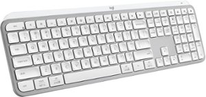 Logitech - MX Keys S Advanced Full-size Wireless Scissor Keyboard for PC and Mac with Backlit keys - Pale Gray - Front_Zoom