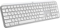 Logitech - MX Keys S Advanced Full-size Wireless Scissor Keyboard for PC and Mac with Backlit keys - Pale Gray - Front_Zoom