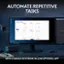 AUTOMATE REPETITIVE TASKS Smart Actions - C.N | Pull project changes - Open URLs - Morning Setup - Focus Time - Meeting Helper - Search in Slack - Check Reminders - With a single keystroke in Logi Options+ App