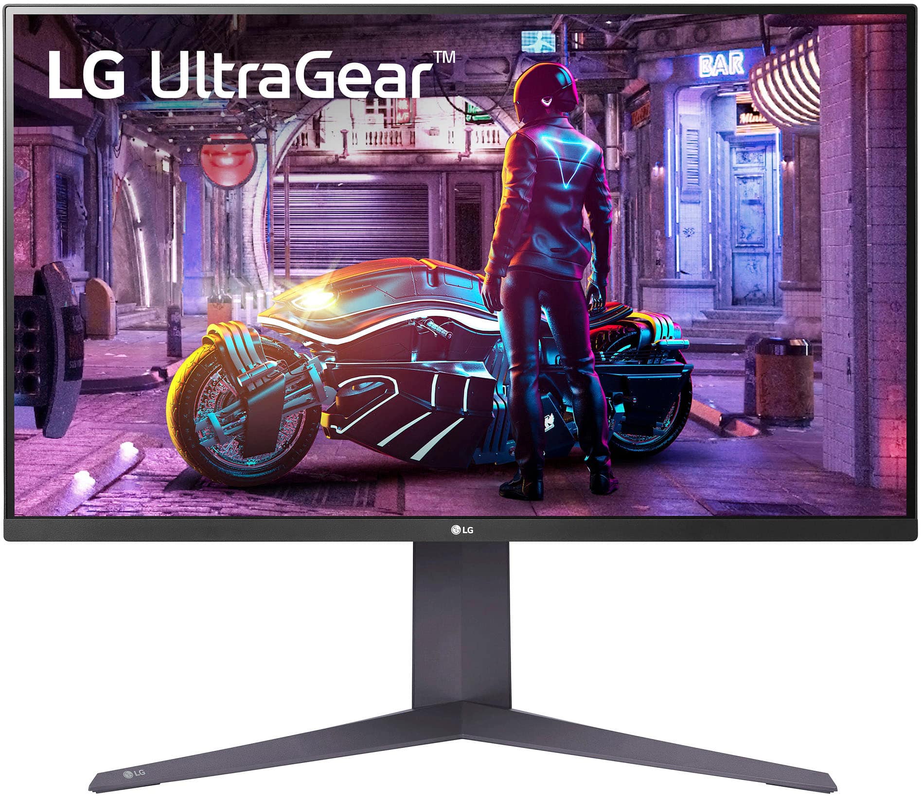 Front. LG - UltraGear 32" LED UHD 1-ms FreeSync Monitor with HDR 10 (DisplayPort, HDMI, USB) - Black.