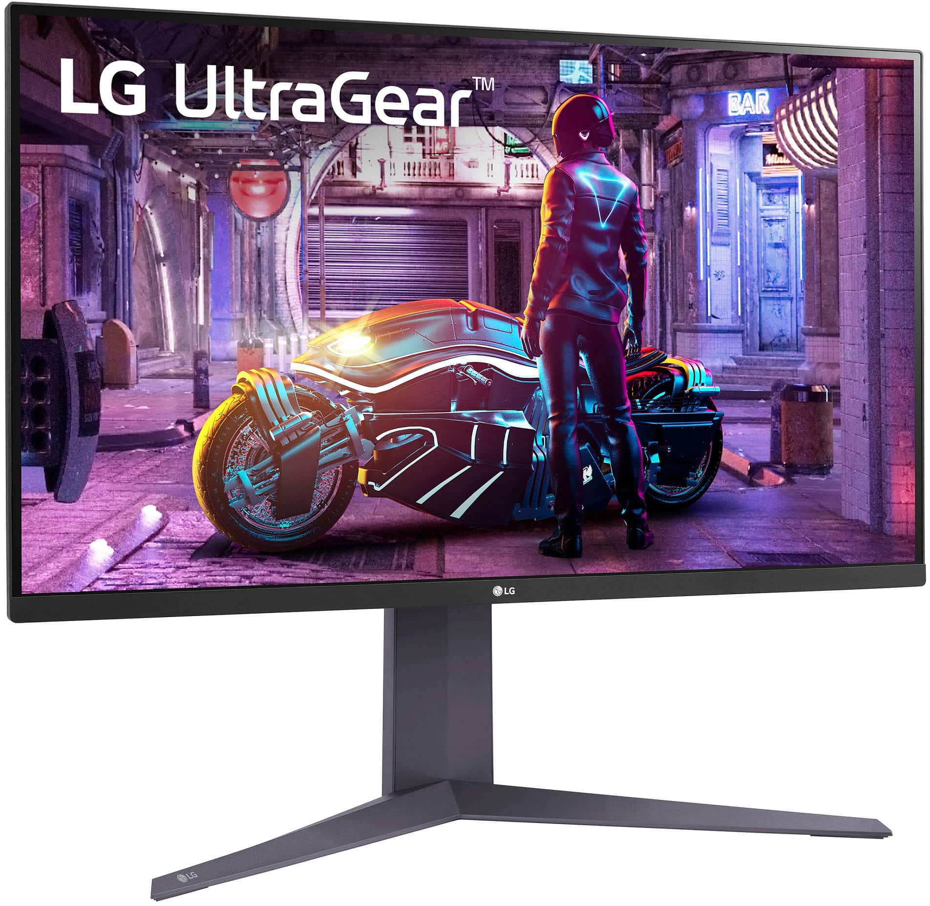 Left. LG - UltraGear 32" LED UHD 1-ms FreeSync Monitor with HDR 10 (DisplayPort, HDMI, USB) - Black.
