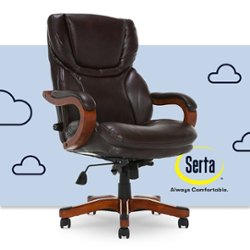 Serta - Big and Tall Bonded Leather Executive Chair - Biscuit - Front_Zoom