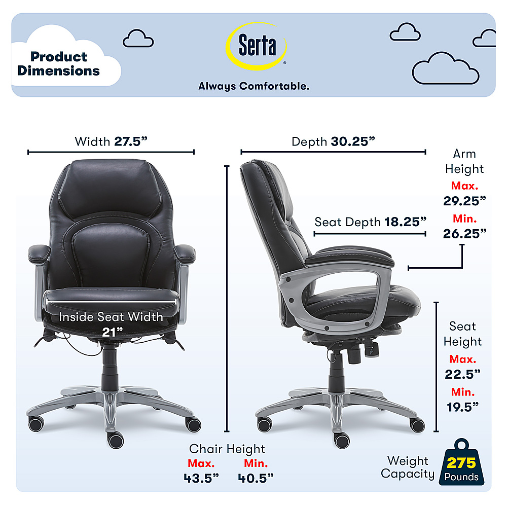 Serta Executive Office Ergonomic Chair with Layered  - Best Buy