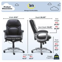 Serta - Back in Motion Health & Wellness Executive Chair - Black - Front_Zoom