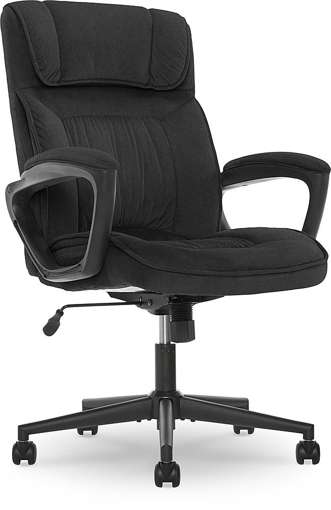 Serta Hannah Upholstered Executive Office Chair with Headrest Pillow Smooth  Bonded Leather Biscuit 43670G - Best Buy