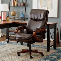 La-Z-Boy - Big & Tall Air Bonded Leather Executive Chair - Vino Brown - Left_Zoom