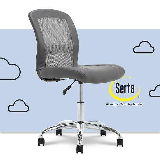 Serta Essentials Mesh Task Office Chair Moonrock Gray