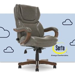 Serta - Big and Tall Bonded Leather Executive Chair - Gray - Front_Zoom