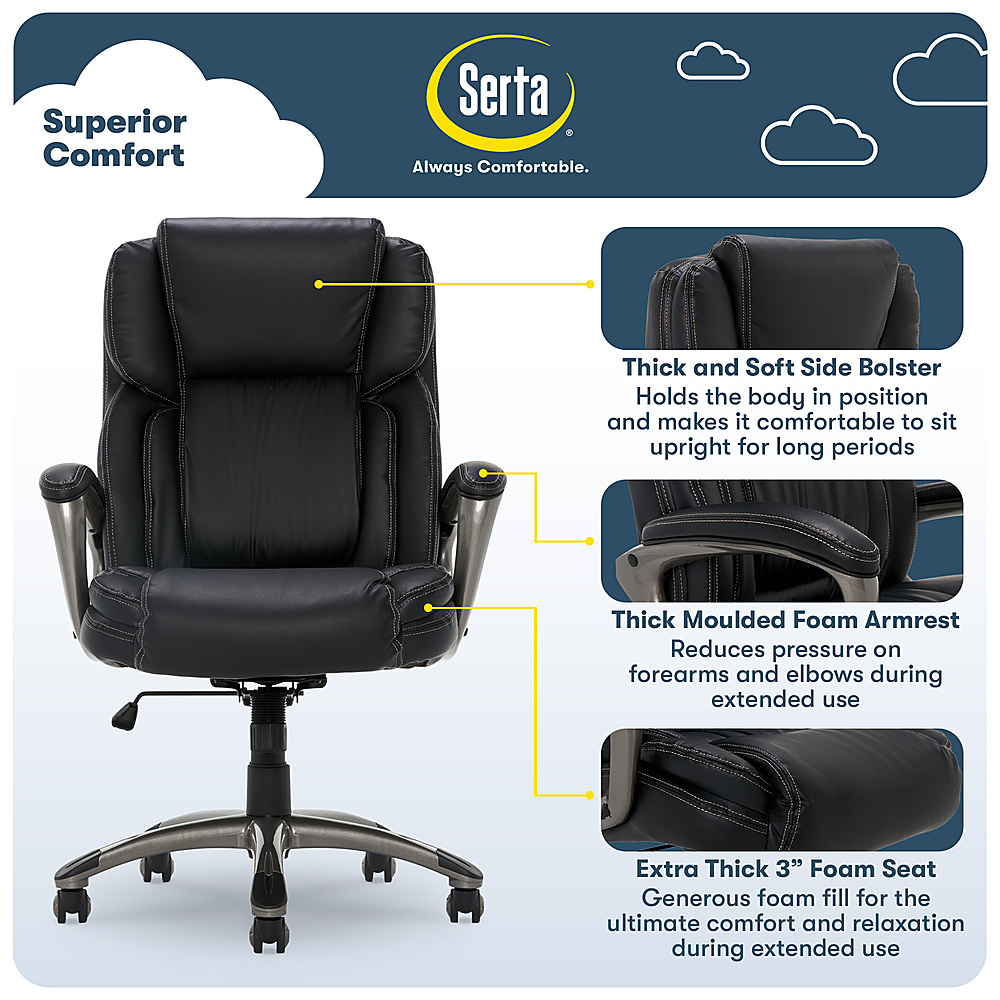 Best Buy: Serta Connor Upholstered Executive High-Back Office