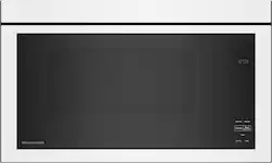 KitchenAid - 1.1 Cu. Ft. Over-the-Range Microwave with Flush Built-in Design - White - Front_Zoom