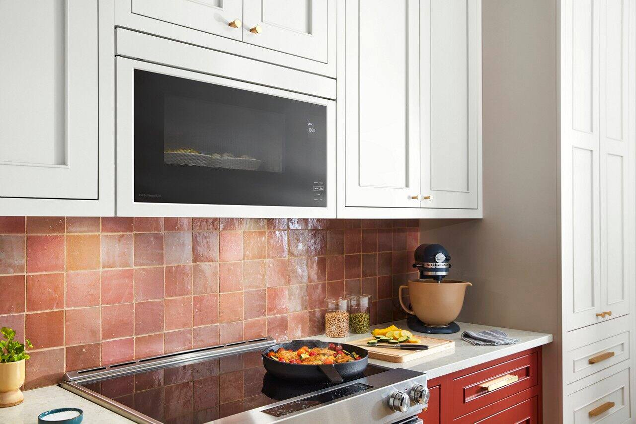 Alt View 18. KitchenAid - 1.1 Cu. Ft. Over-the-Range Microwave with Flush Built-in Design - White.