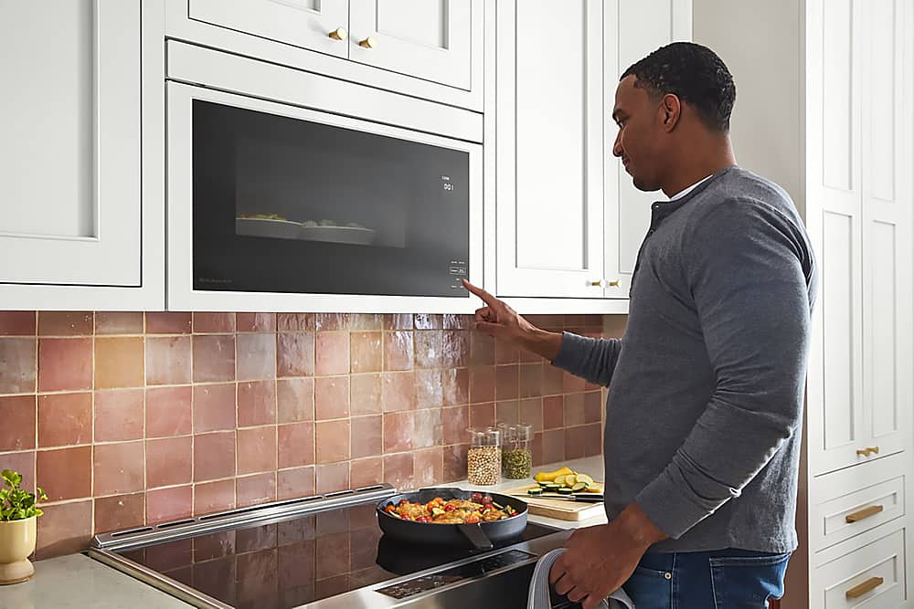 Alt View 22. KitchenAid - 1.1 Cu. Ft. Over-the-Range Microwave with Flush Built-in Design - White.