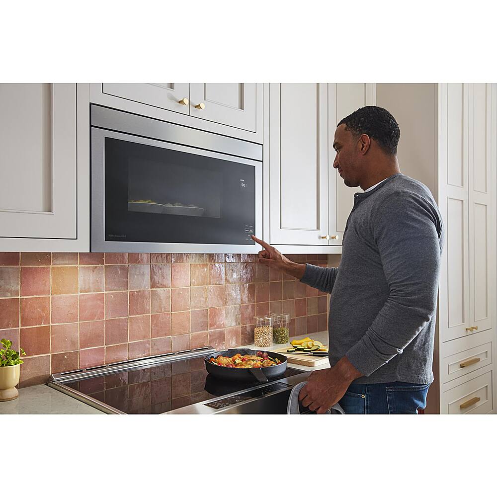 Alt View 16. KitchenAid - 1.1 Cu. Ft. Over-the-Range Microwave with Flush Built-in Design - Stainless Steel.