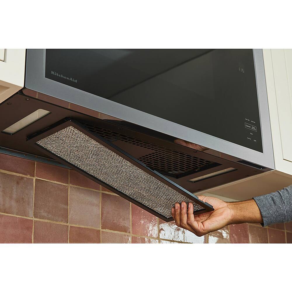 Alt View 17. KitchenAid - 1.1 Cu. Ft. Over-the-Range Microwave with Flush Built-in Design - Stainless Steel.