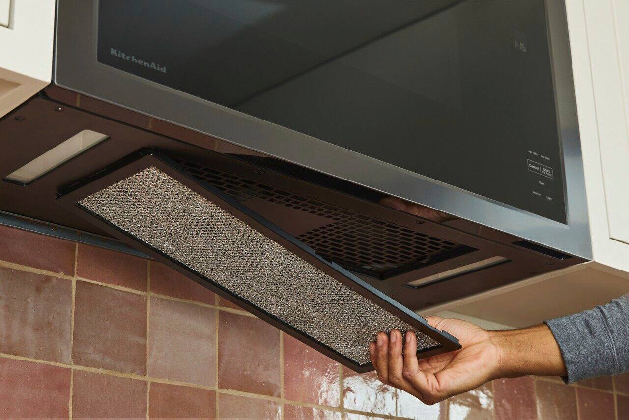 Alt View 19. KitchenAid - 1.1 Cu. Ft. Over-the-Range Microwave with Flush Built-in Design - Black Stainless Steel.