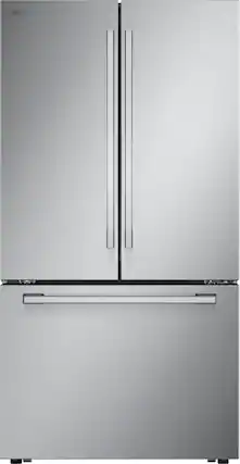 Front. LG - STUDIO Counter-Depth MAX 26.5 Cu. Ft. French Door Smart Refrigerator with Internal Water Dispenser - Printproof Stainless Steel.
