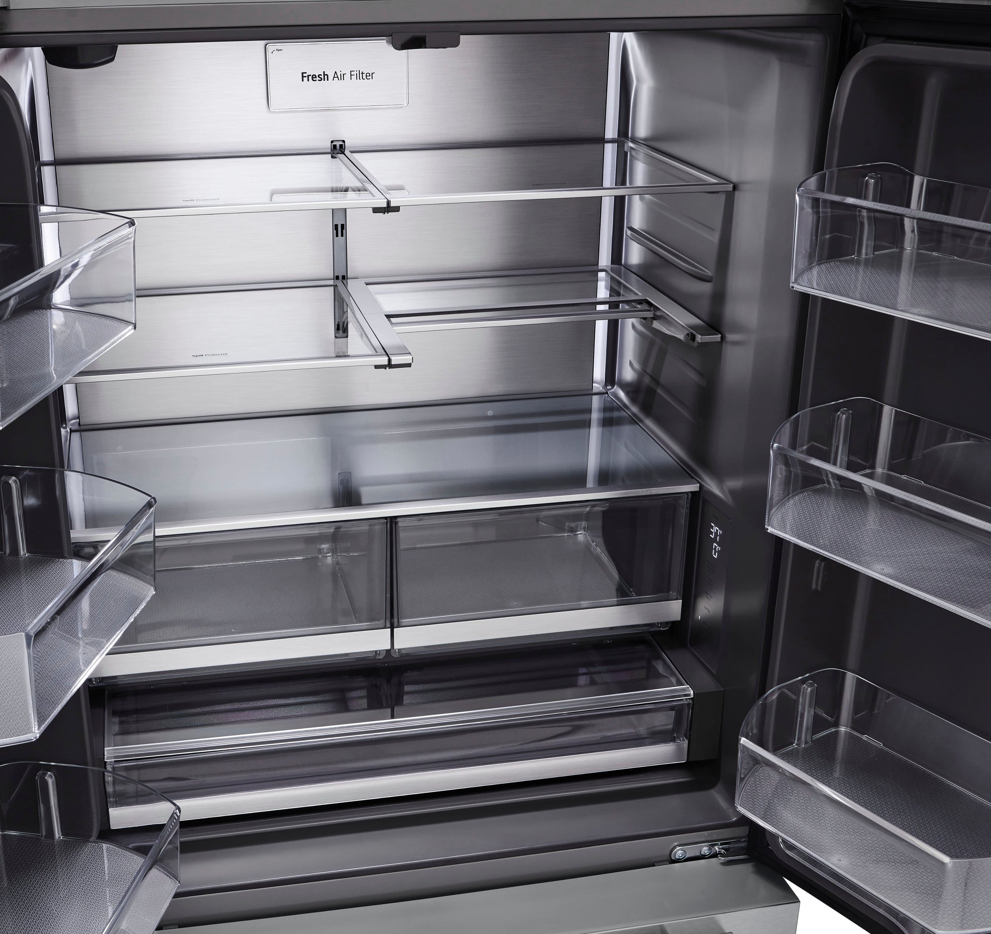 Alt View 11. LG - STUDIO Counter-Depth MAX 26.5 Cu. Ft. French Door Smart Refrigerator with Internal Water Dispenser - Printproof Stainless Steel.