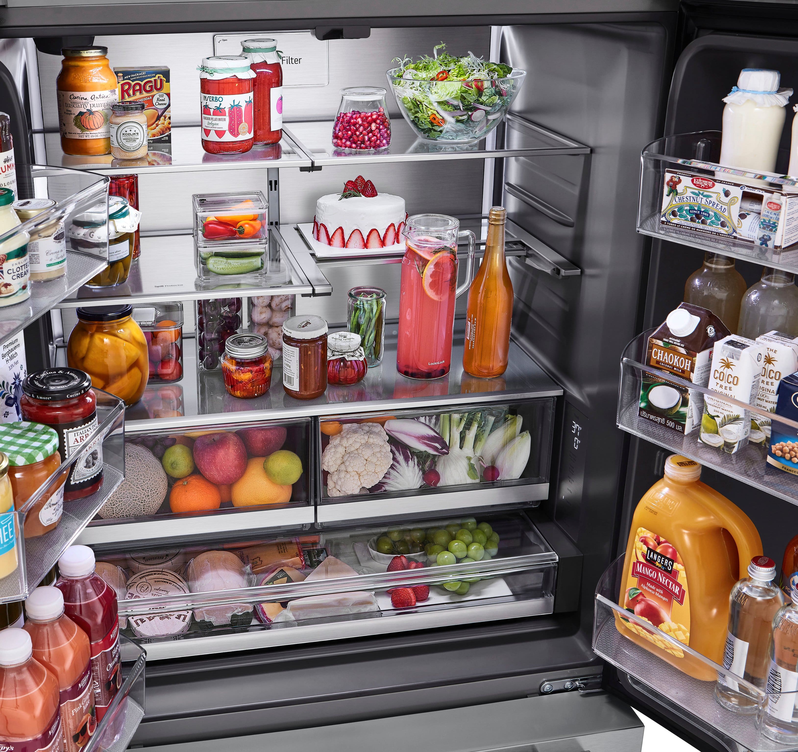 Alt View 12. LG - STUDIO Counter-Depth MAX 26.5 Cu. Ft. French Door Smart Refrigerator with Internal Water Dispenser - Printproof Stainless Steel.