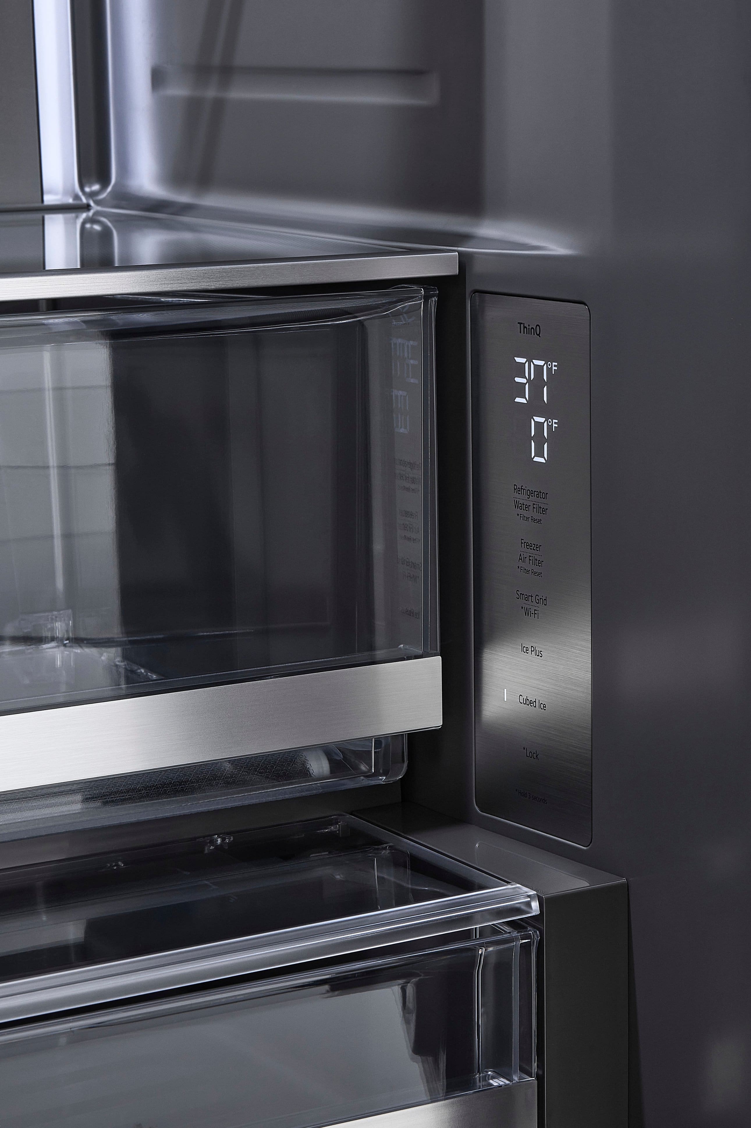 Alt View 16. LG - STUDIO Counter-Depth MAX 26.5 Cu. Ft. French Door Smart Refrigerator with Internal Water Dispenser - Printproof Stainless Steel.