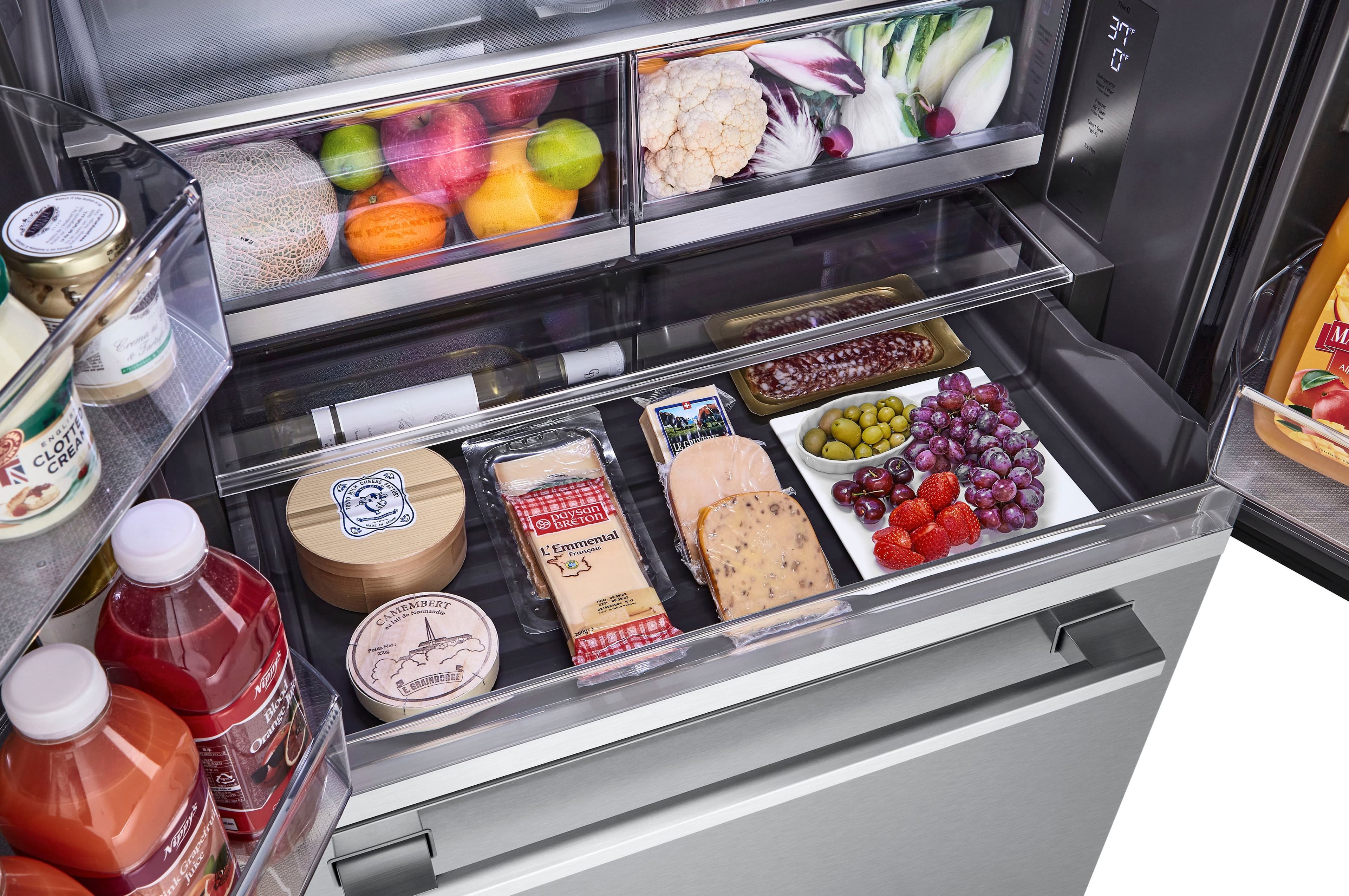 Alt View 18. LG - STUDIO Counter-Depth MAX 26.5 Cu. Ft. French Door Smart Refrigerator with Internal Water Dispenser - Printproof Stainless Steel.