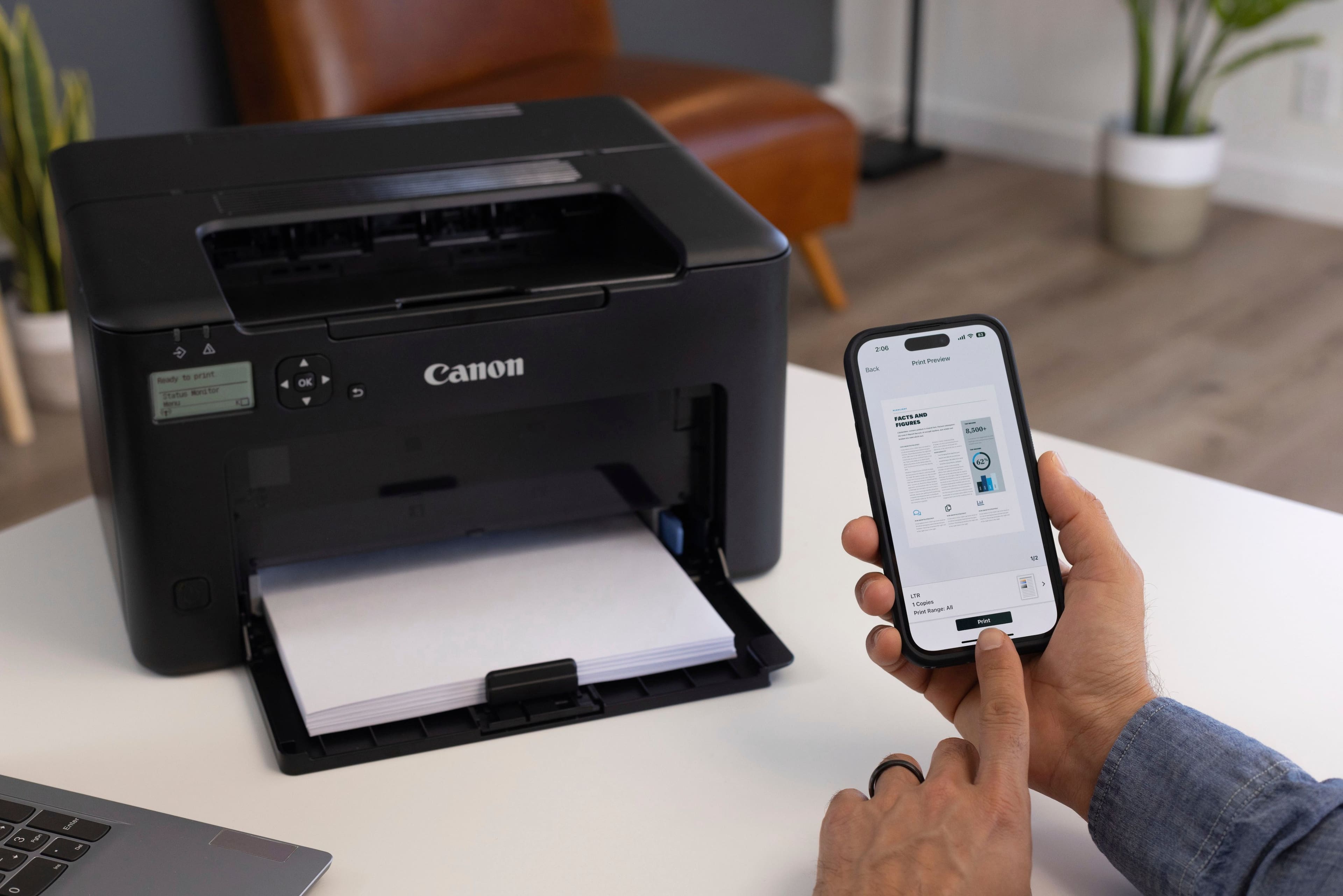 Alt View 21. Canon - imageCLASS LBP122dw Wireless Black-and-White Laser Printer - Black.