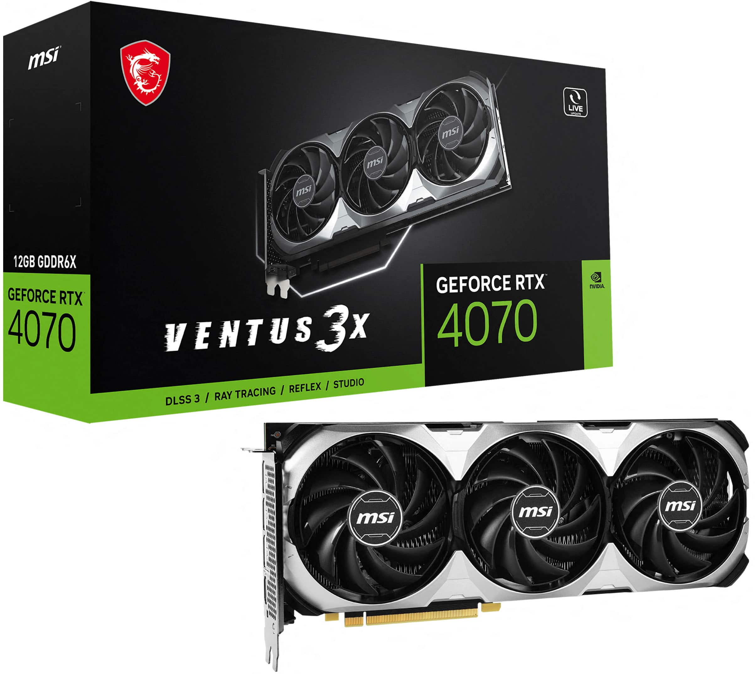 MSI GeForce RTX 4070 12GB VENTUS 3X DDR6X PCI Express Graphics Card Black RTX 4070 VENTUS 3X 12G - Best Buy