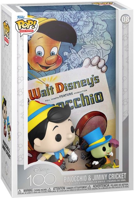 Front. Funko - POP! Movie Posters: Disney 100- Pinocchio and Jiminy Cricket.
