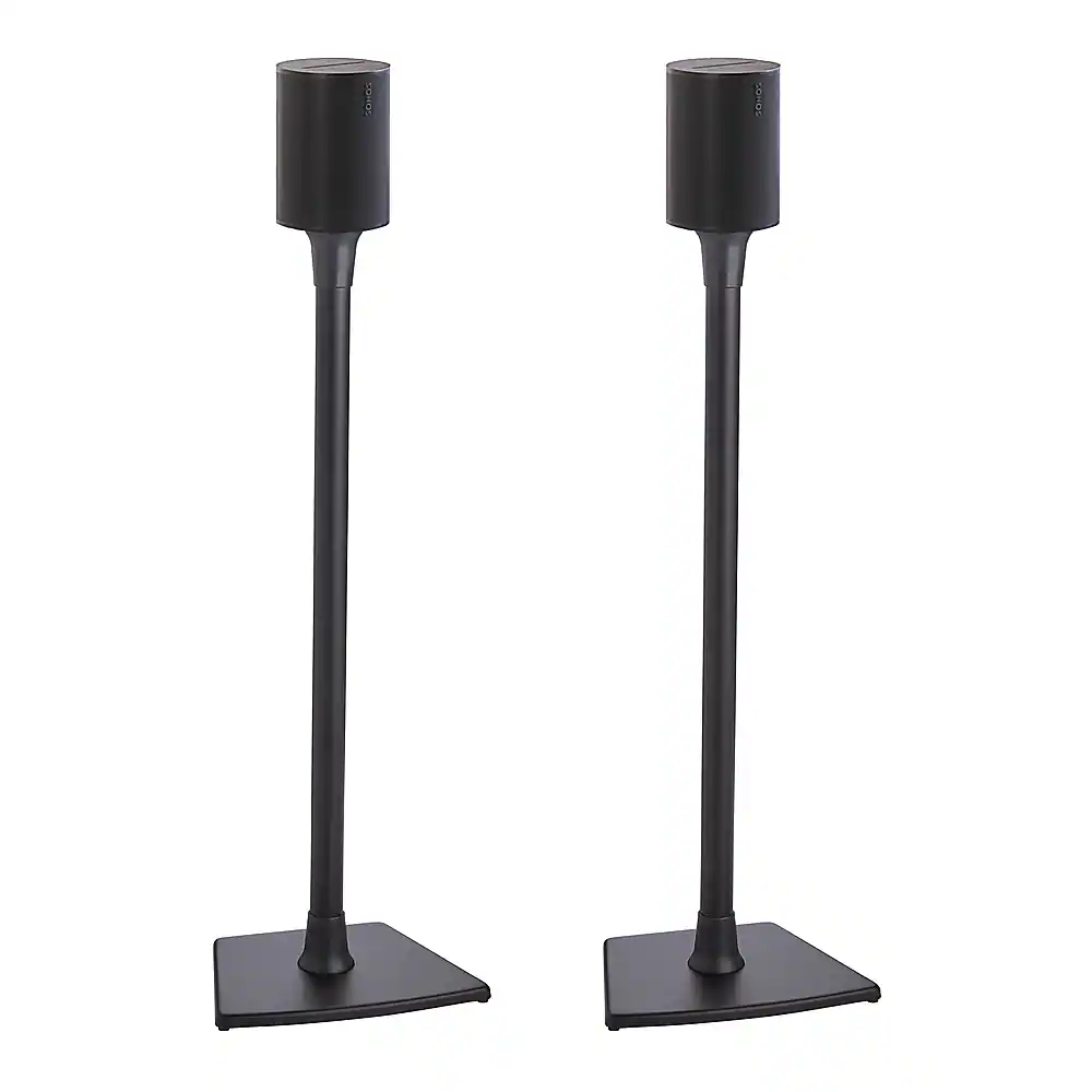Front. Sanus - Wireless Speaker Stands for Sonos Era 100 (Pair) - Black.