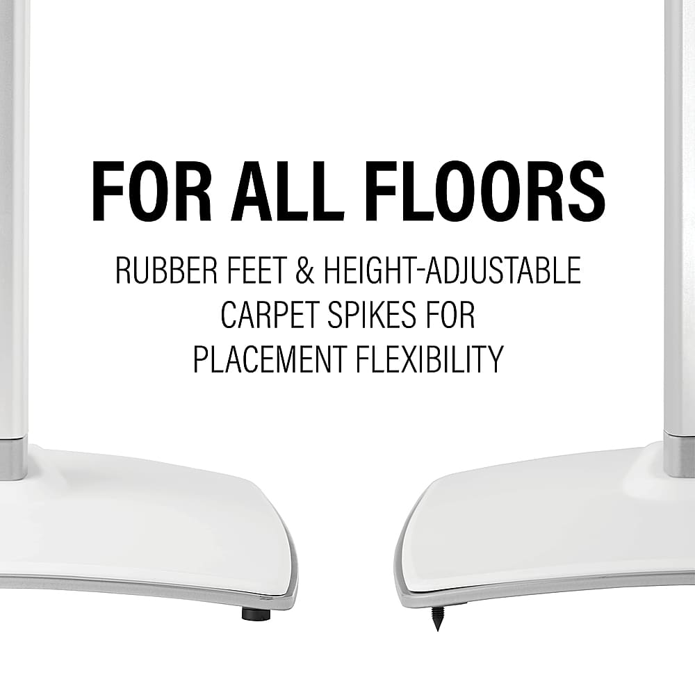 For All Floors: Rubber Feet & Height-Adjustable Carpet Spikes for Placement Flexibility.