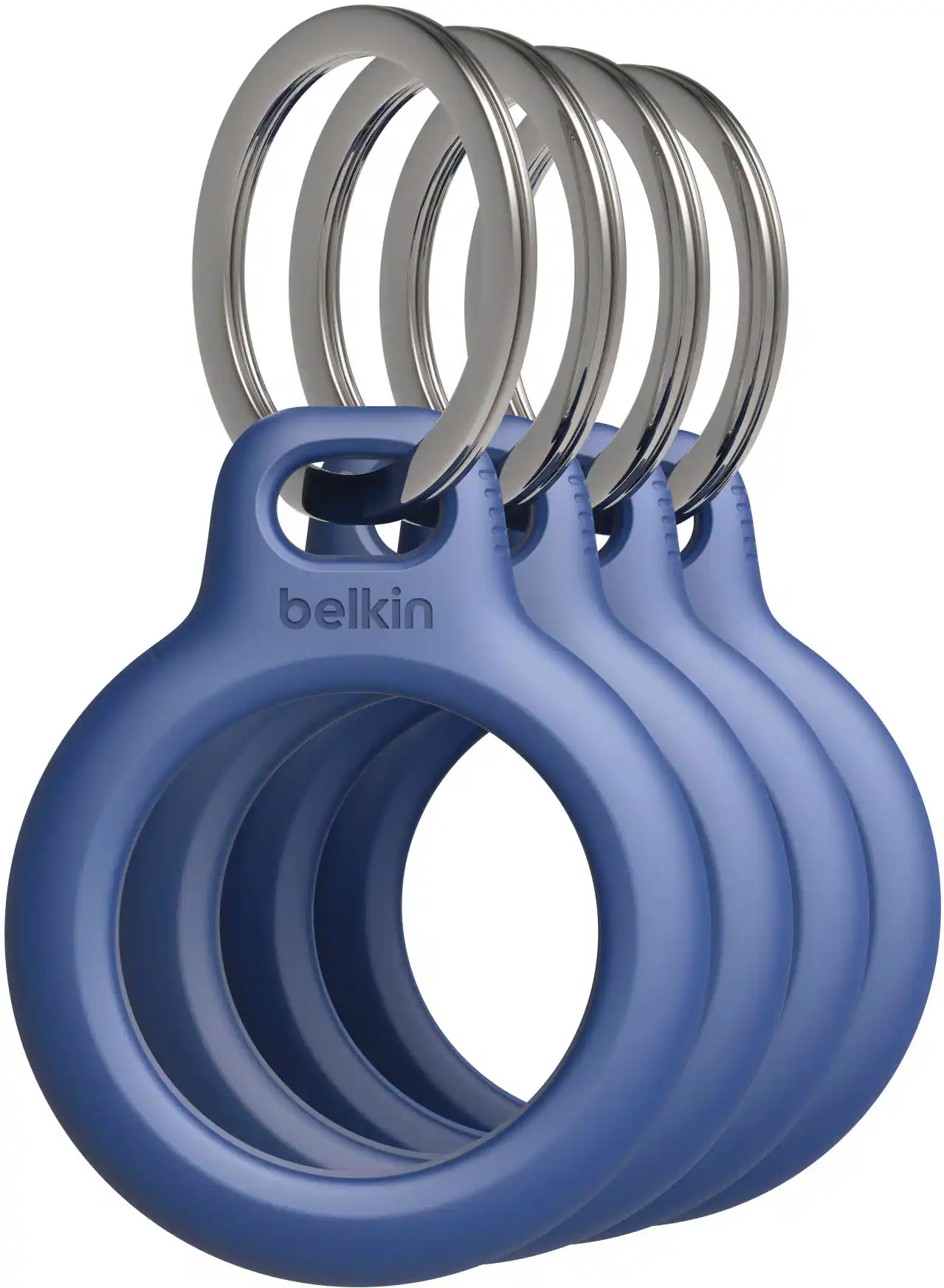 Belkin - Secure holder with Key Ring, Scratch Resistant, Protective AirTag Keychain for Apple AirTag - 4-Pack - Blue