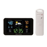 AcuRite - Alarm Clock with Weather Station and USB Charging - White/Black - Front_Zoom