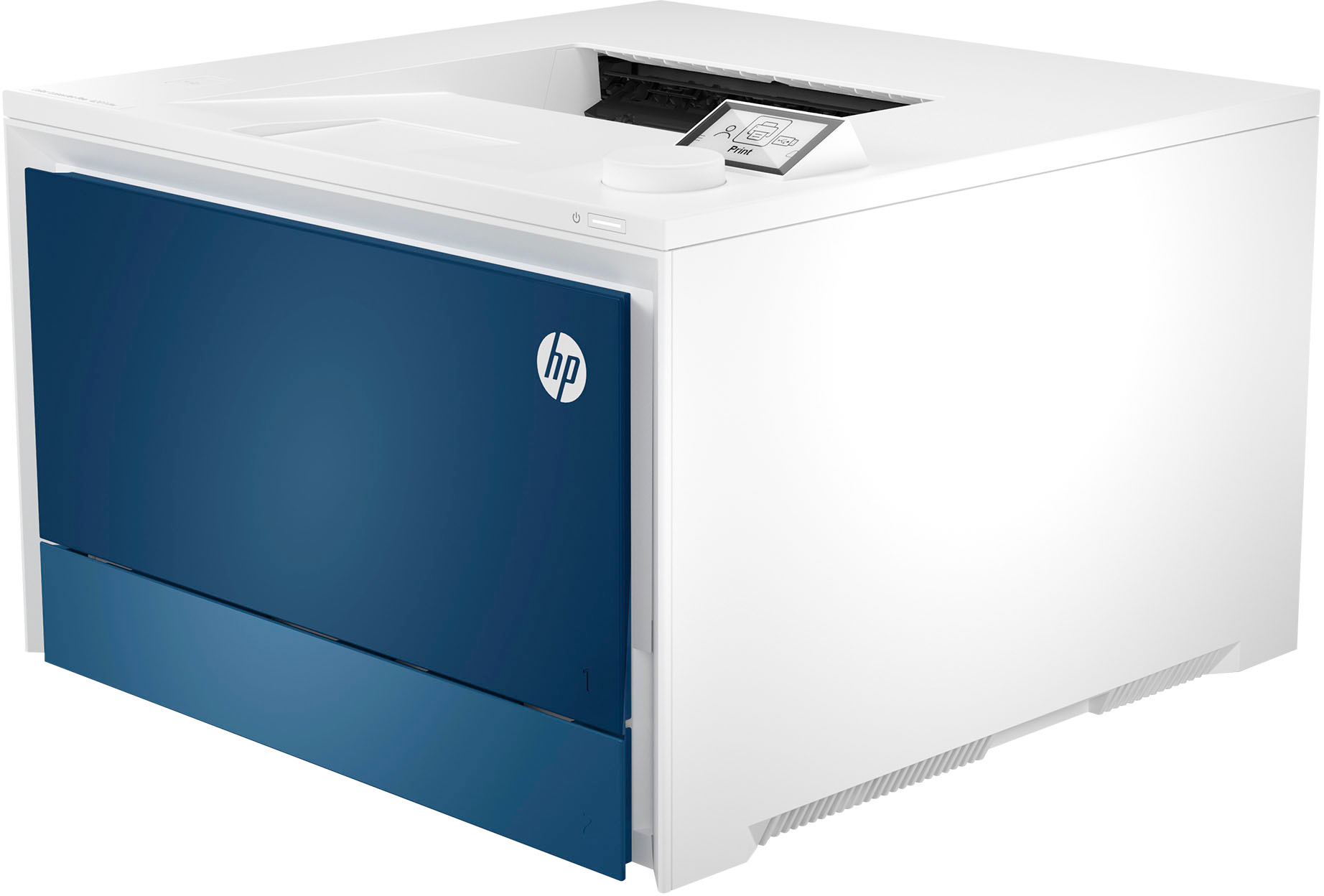 Angle View: HP - LaserJet Pro 4201dw Wireless Color Laser Printer - White/Blue